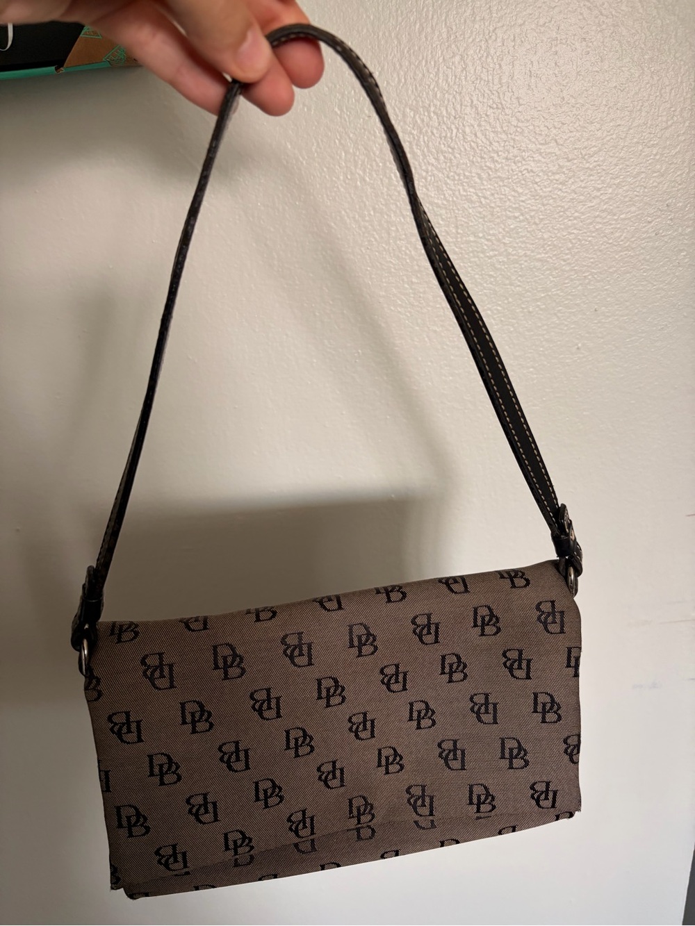 Monogram-Pattern Brown Shoulder Messenger Bag